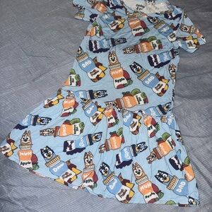 BAMBOO 4 You Bluey Good2Grow Print Blue drop hem Dress. 2T